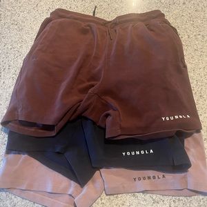 3 Youngla Shorts. “The Perfect Shorts”. Size Large.